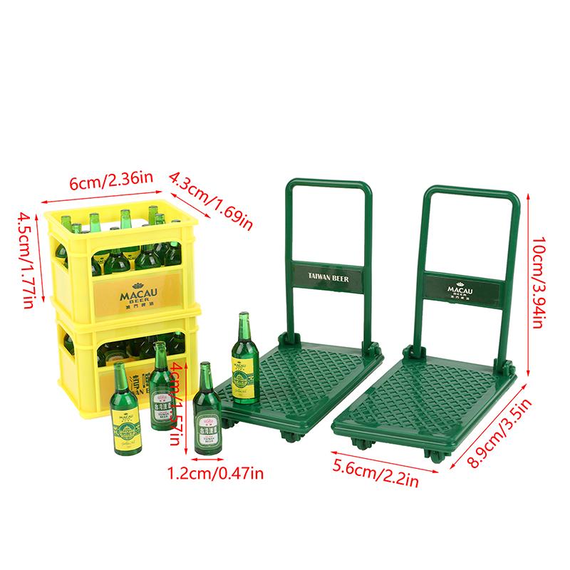 1/12 Puppenhaus Miniatur Bierkarren Spielzeug, Simulation Getränke Dekoration Zubehör, Mini Bier Modell für Puppenhaus, Sammler Dekoration
