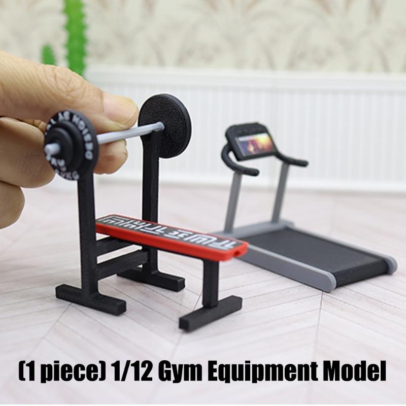 Tiny Fitness Workout Equipment For 1/12 Scale Doll House Plastic Safe Miniature Gym Accessories With Realistic Detail