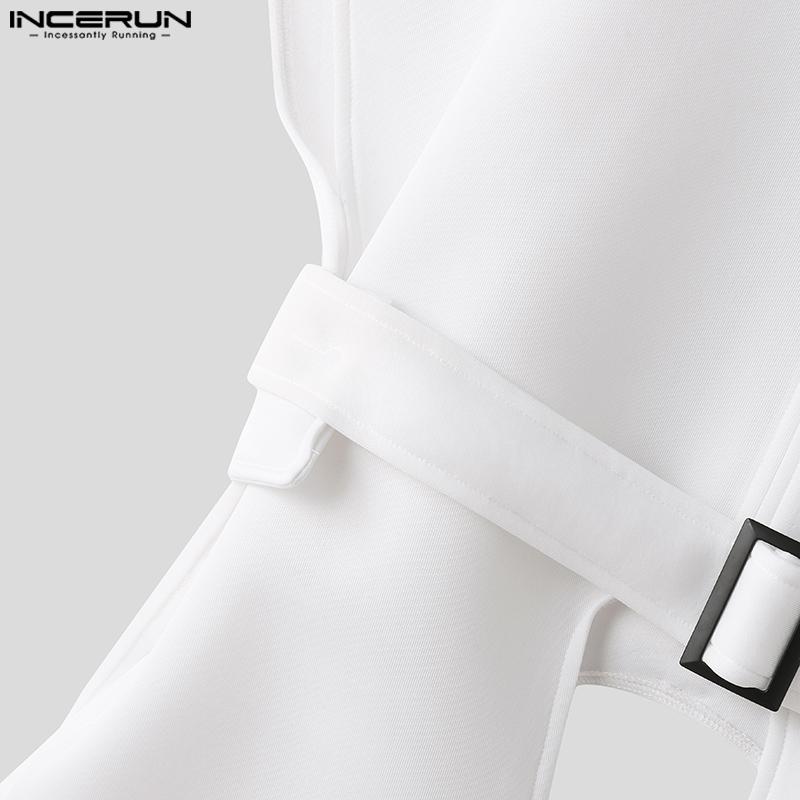 INCERUN Ärmellose asymmetrische Cape-Westen für Herren mit Stehkragen