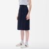 Fila Solid Color Woven Pleated Midi Skirt Women Skirts Legendary-Blue F11W221304FNV