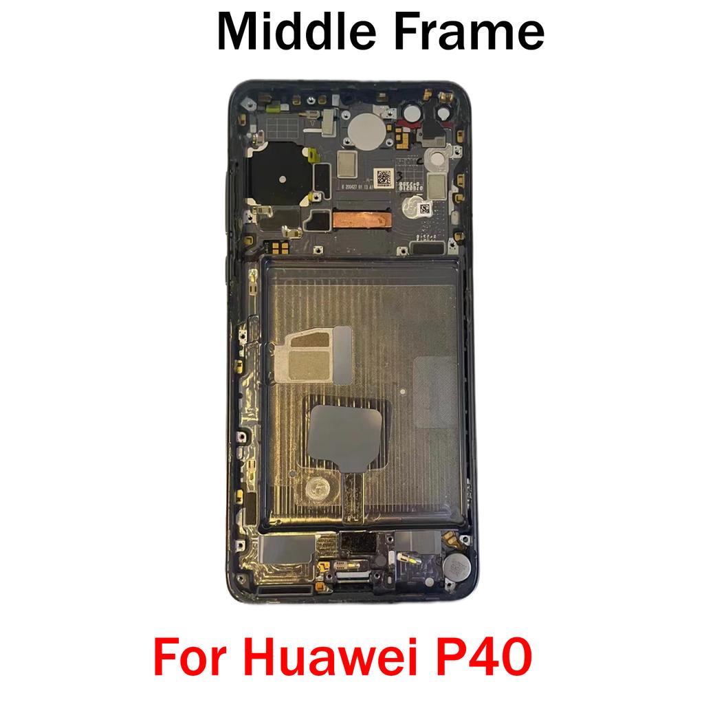 OG For Huawei P20 P30 P40 P50 P50E P60 P70 Pro Plus Ultra Art Middle Frame Housing Front LCD Bezel Cover With Side Button