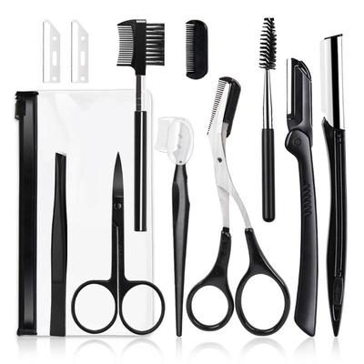 Abnehmbarer Augenbrauenrasierer & Schere Beauty-Set mit Wimpernbürste und Kamm