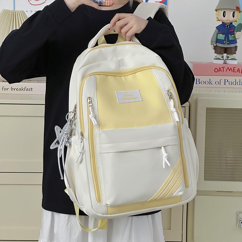 Schoolbag New Female Campus Simple Large Capacity Junior High School High School Student Backpack Leisure Large Capacity Backpack