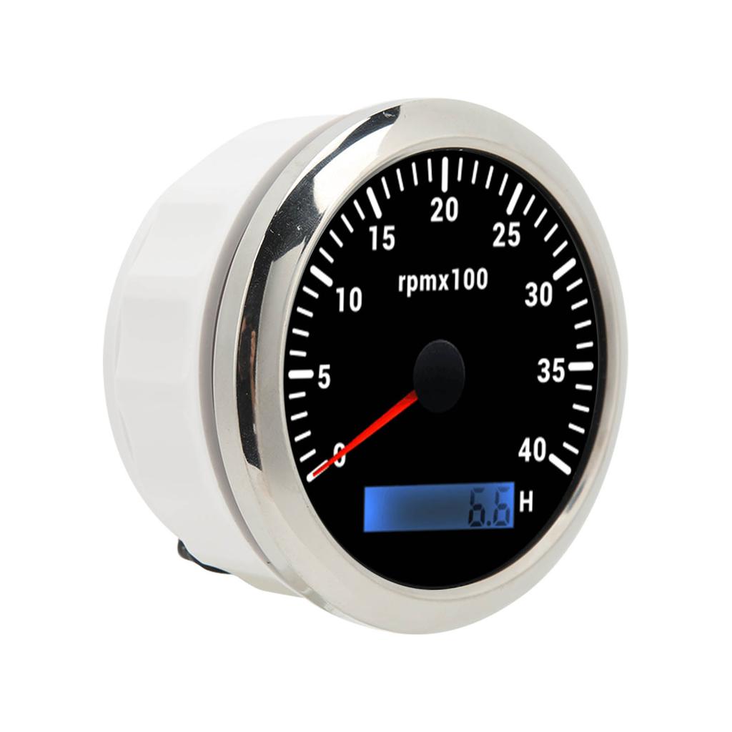DC 9 To 32V 85mm Engine Pointer Tachometer 4000RPM Accurate Red Pointer Black Dial For RV Yacht Fish