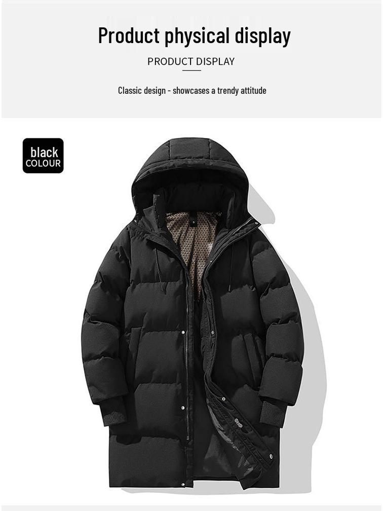 Men's Trendy Cotton-Padded Medium-Length Jacket - Plus Size, Casual, Loose, Versatile, Thick, Warm, Unisex Coat Style