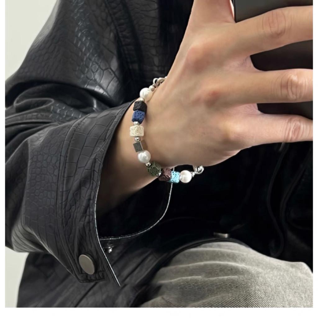 Handmade Geometric Volcano Stone Bracelet For Women Summer Gift Fashion Accessory