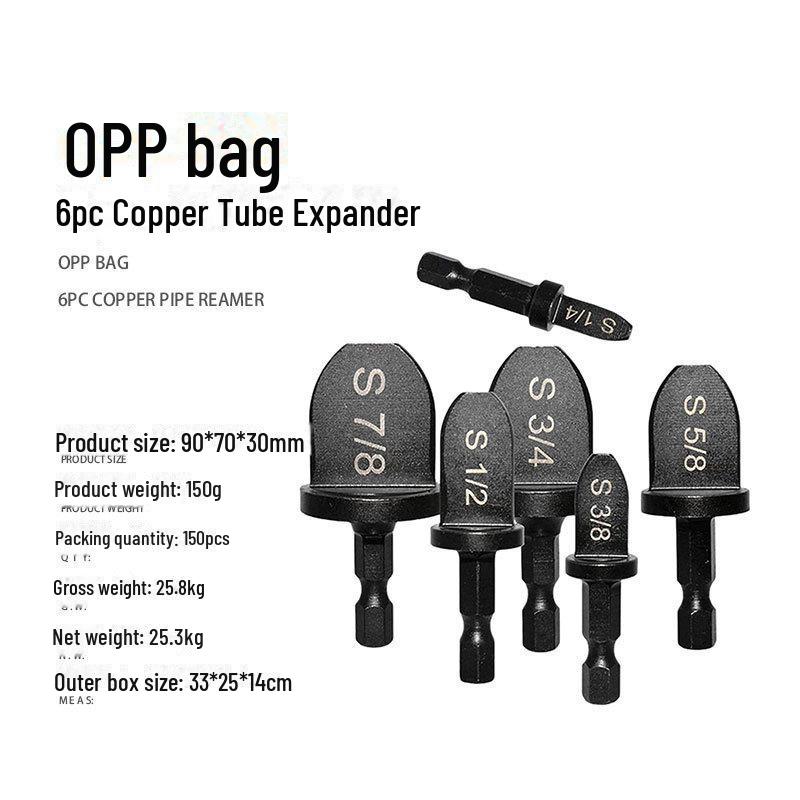 

Розширювач мідної трубки електричного кондиціонера 5-в-1 з шестигранною ручкою, британський стиль - 6 шт.