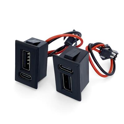 Usb Female Base Type-C Double-Layer Socket Lamp Charging Socket Power Phone Socket With Cable Connector