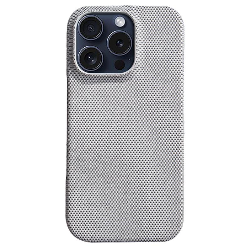 For iPhone 16 Pro Max Case Solid Color Cloth Texture Hard PC Phone Cover