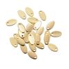 304 Stainless Steel Charms, Stamping Blank Tag, Oval, Real 24k Gold Plated, 9x5x1mm, Hole: 1mm
