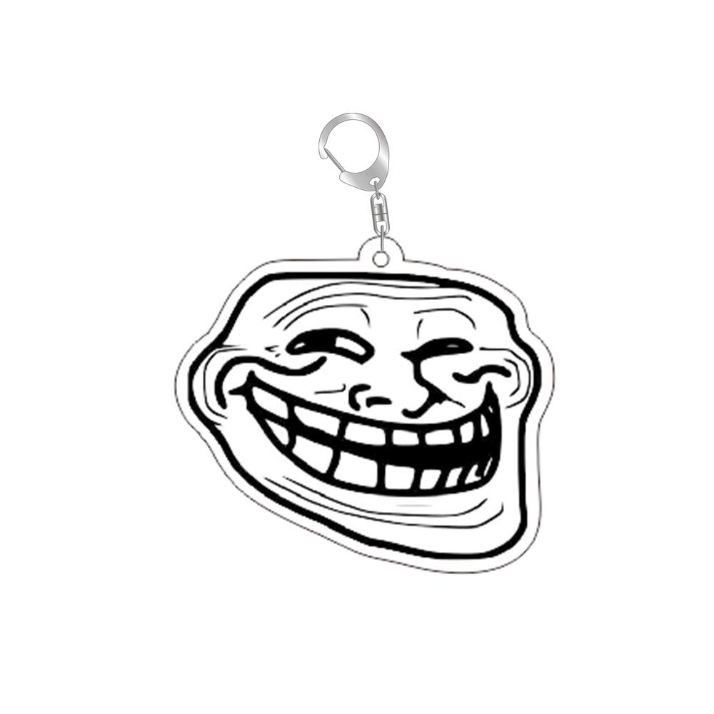 

Забавная брелок-брелок TrollFace для аксессуаров Сумка NoMeGusta Лицо Ярости ForeverAlone Подвеска Брелок Кольцо Брелок Украшения Подарки для Фанатов 55mm