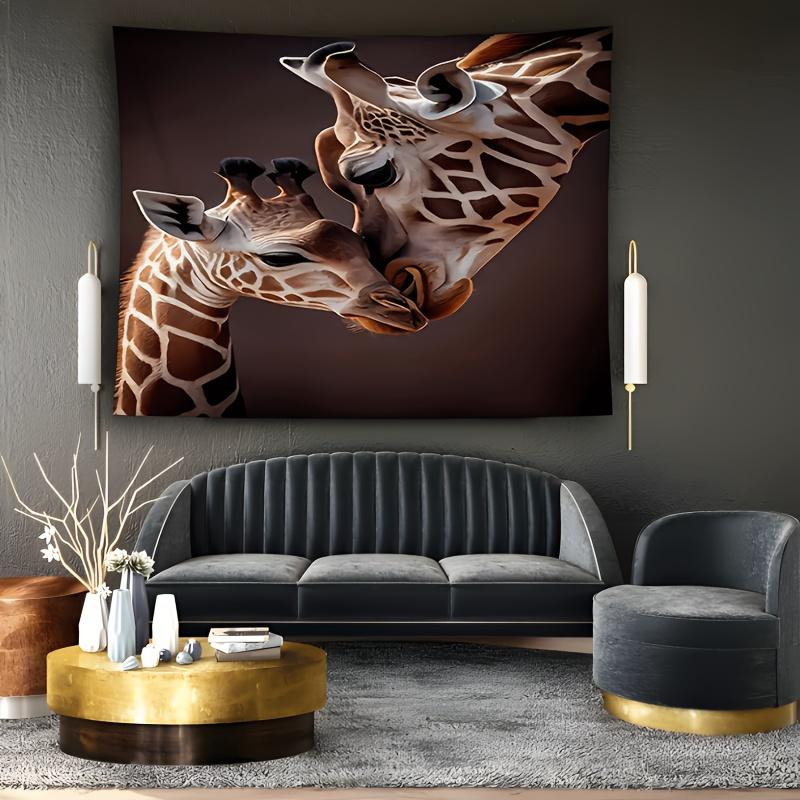 Mirror Giraffe Theme Digital printing polyester wall hanging tapestry decorative Living room bedrooms Office background gift