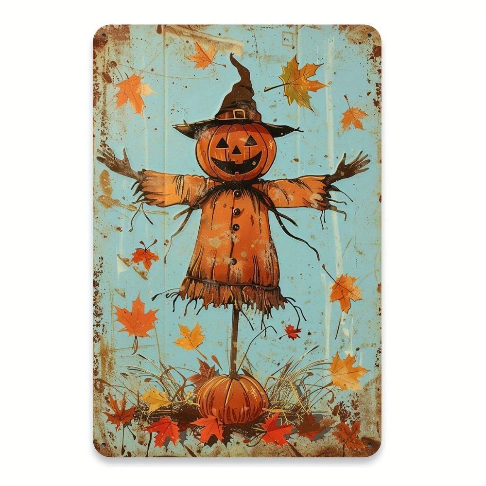 Witch Cat Forest Halloween Sign Metal Tin Sign 20x30 cm Wall Decor