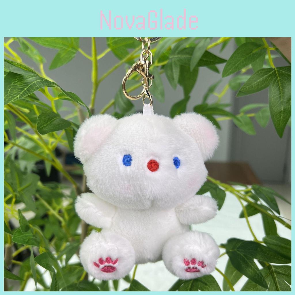 Adorable Plush Bunny And Bear Keychain Pendant With Soft Short Fur For Cute Accessories