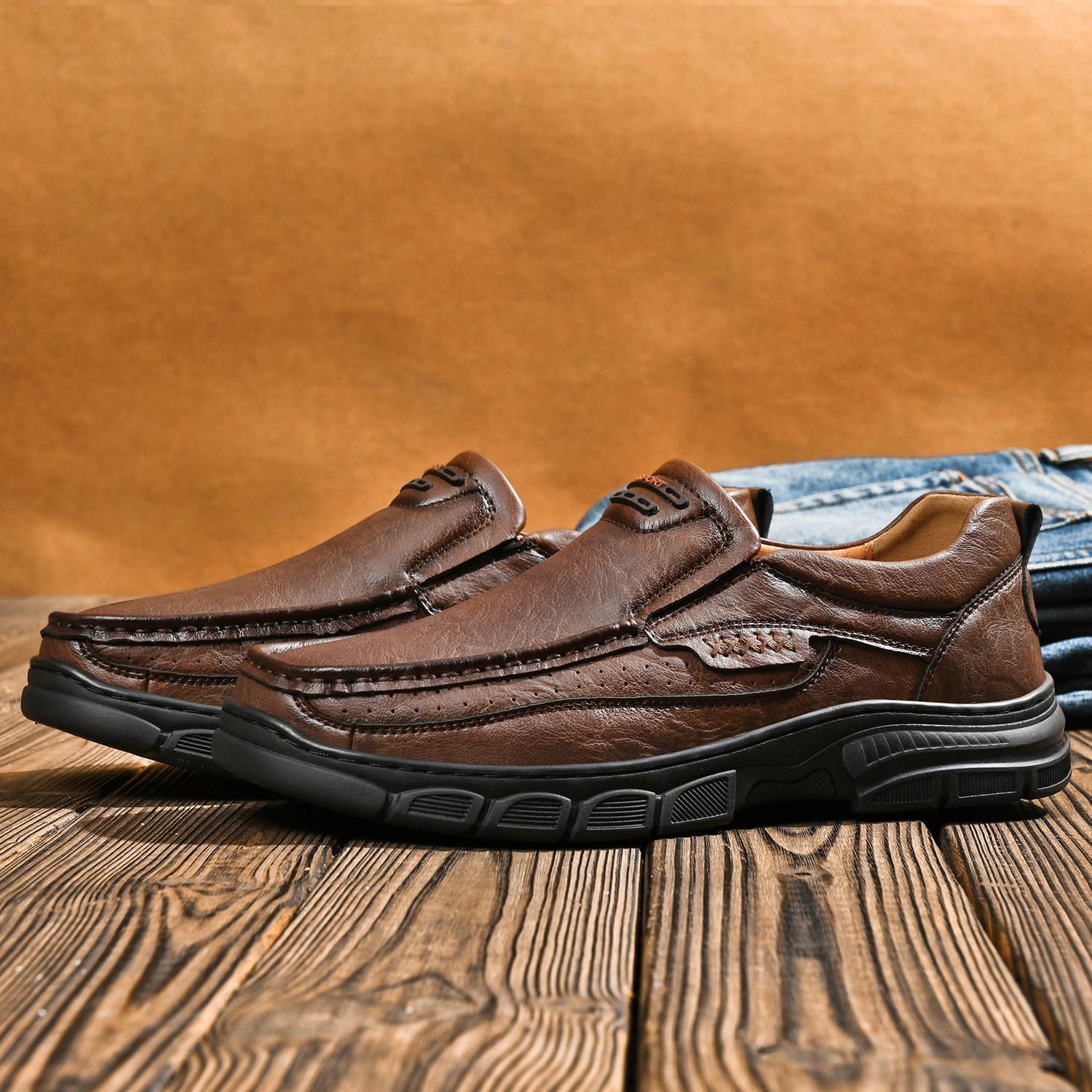 Кожаная обувь Мужская натуральная кожа Мужская уличная обувь больших размеров — фото 4