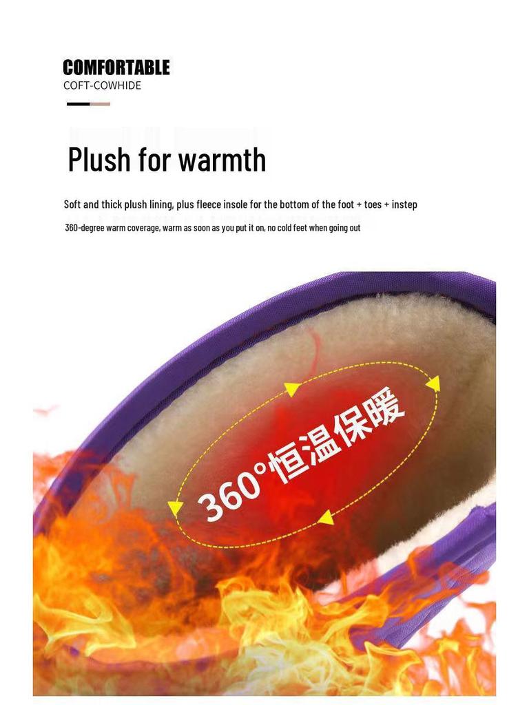 Winter Women's Fleece-Lined Cotton Mid-Calf Waterproof Snow Boots - Non-Slip, Cold-Proof and Warm EVA Rubber