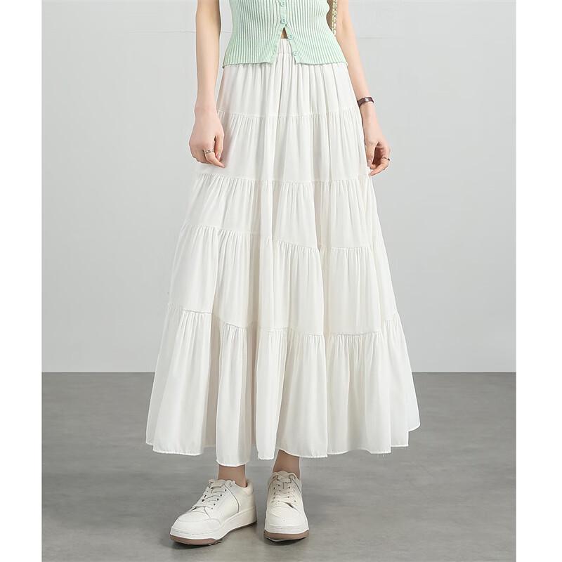Fee Stil Patchwork Weiß A-Linie Midi Rock