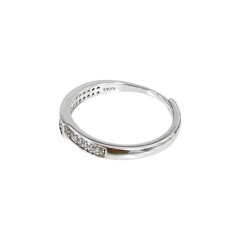PANJBJ 925 Sterling Silver Geometry Ring for Women Zircon Stars Extremely Fine Versatile Engagement Jewelry Gift Dropshipping