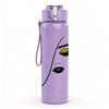 1PC Minimal Woman Face Line Sketch Print 750ml Color Plastic Sports Water Bottle Leakproof Flip Straw Lid Suitable for Sports Office Home Use