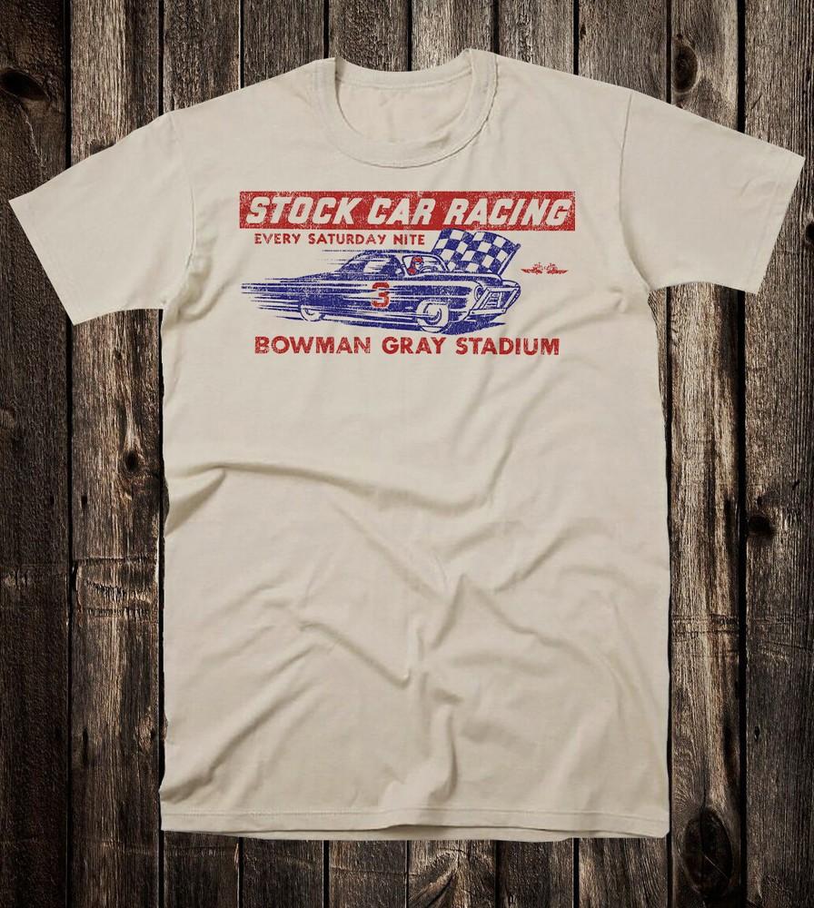 

Retro Hot Rod Tee T Shirt Cotton Speed Stock Car Racing Bowman Gray Stadium Race 4XL