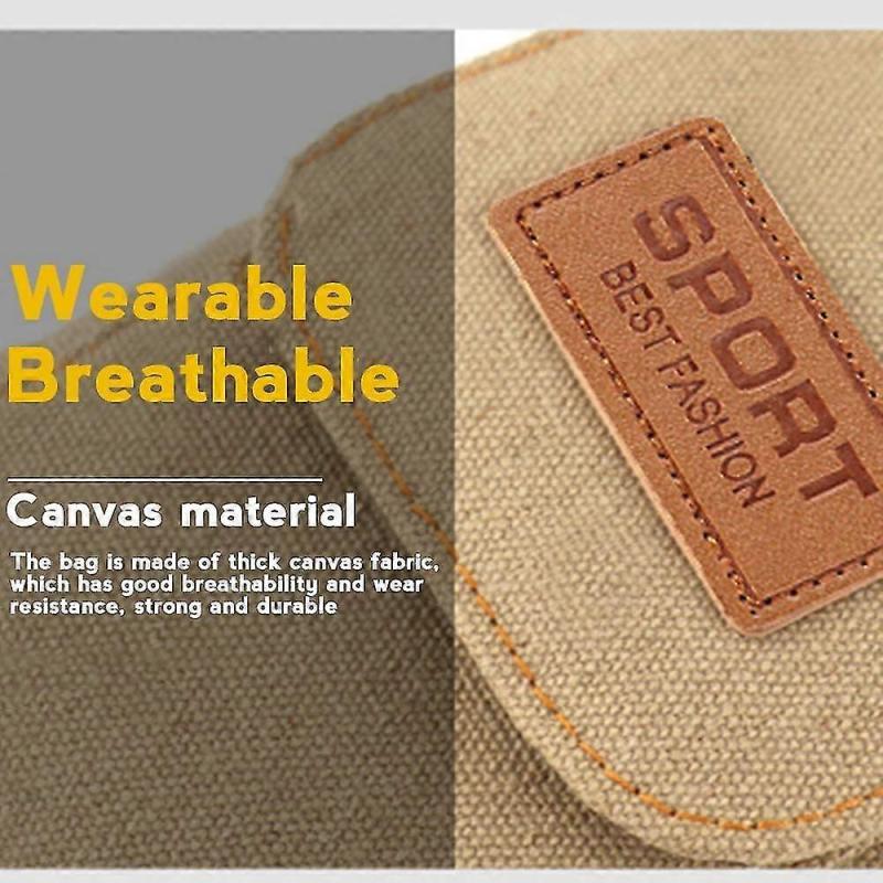 7" Hip Bag Men's Mobile Phone Belt Bag Canvas Waist Bag Small Bum Bag Mobile