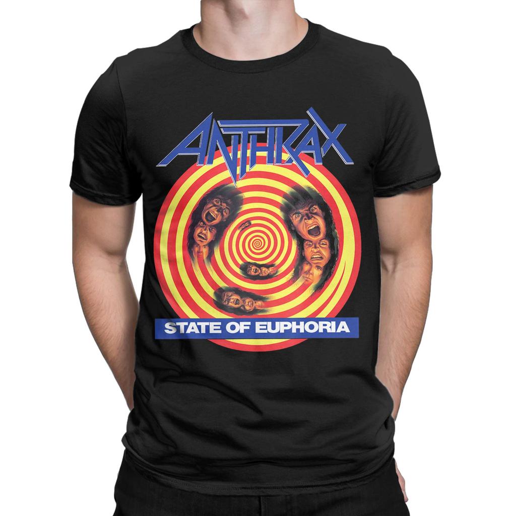 Anthrax State of Euphoria Herren T-Shirts Großartiges T-Shirt Kurzarm Rundhals T-Shirt Reine Baumwolle Erwachsenenbekleidung