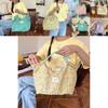 Stylish Korean Floral Print Canvas Tote Bag For Spring Summer With Large Capacity And Soft Design Ideal For Beach And Vacation Activities
