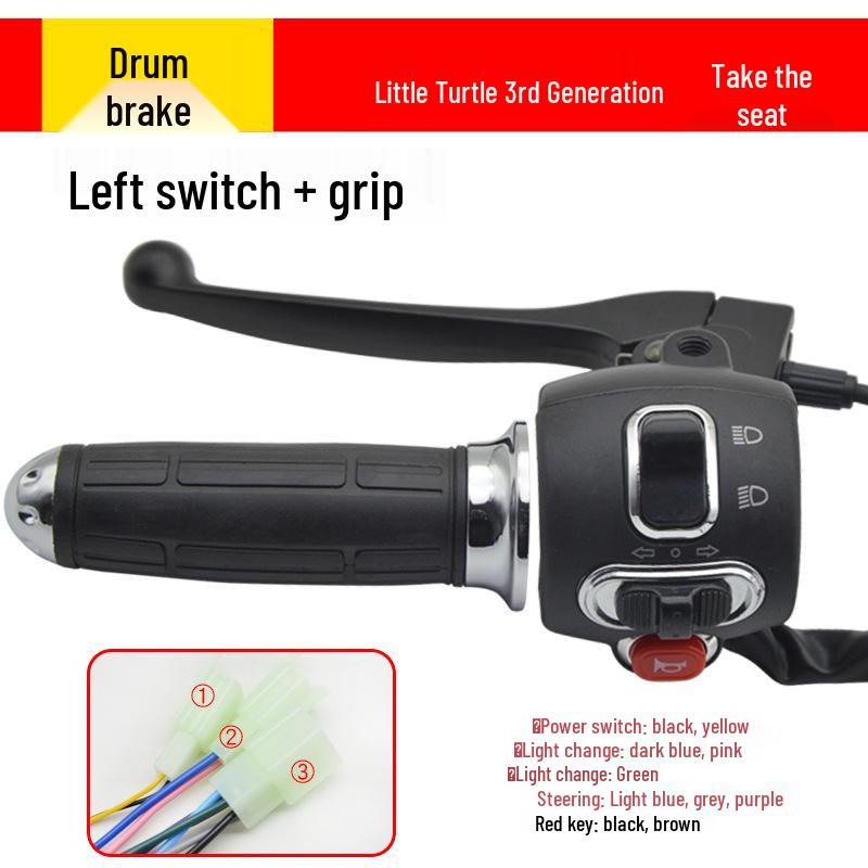 Electric Vehicle Handlebar Combination Switch with Twist Grip, Horn, Start, Headlight & Turn Signal Functions