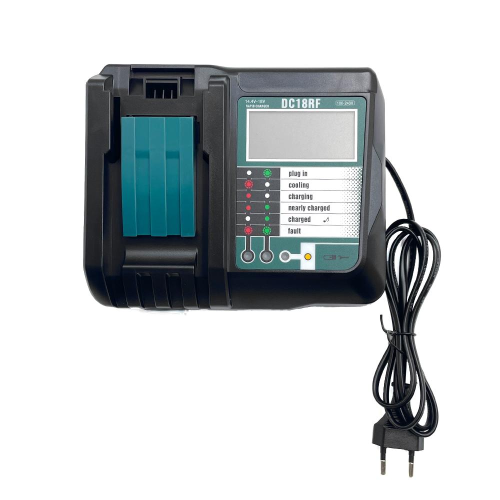 DC18RF Li-ion Super Fast Charger for Makita 14.4V-18V Lithium Battery BL1860B,BL1830,,BL1415,BL1440 with LED Screen, USB Port