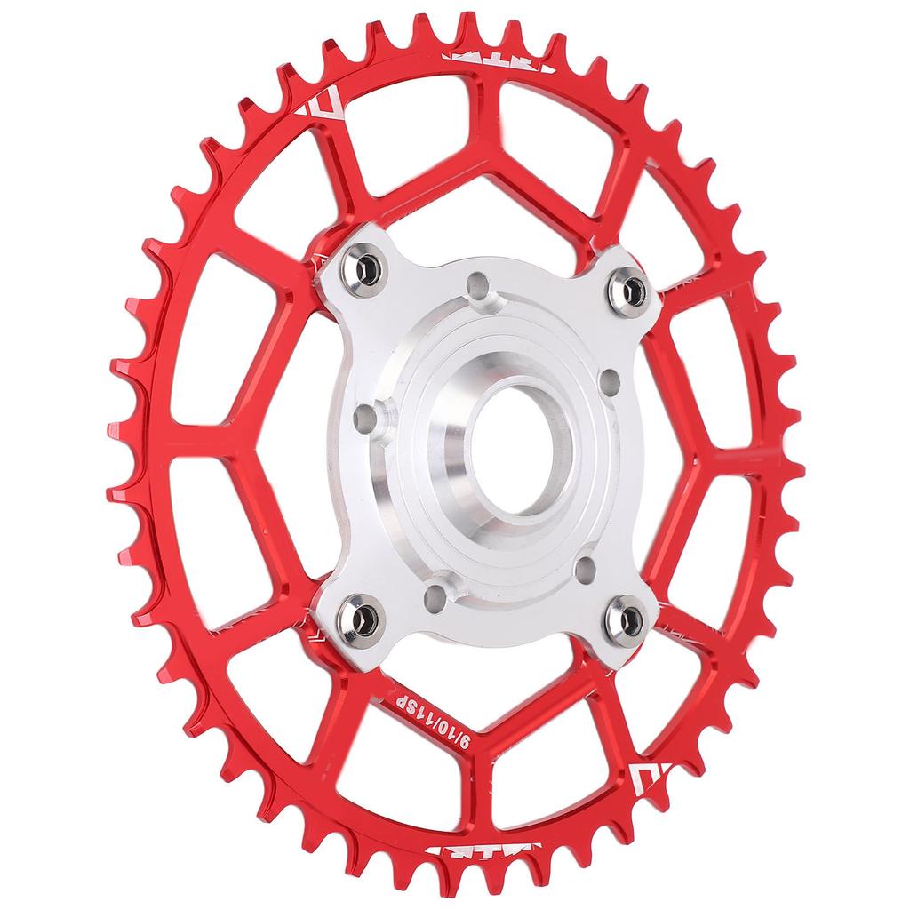 Aluminum Alloy 46T 104 BCD Chainring and Adapter Replacement for Tongsheng Mid Drive Motor Red