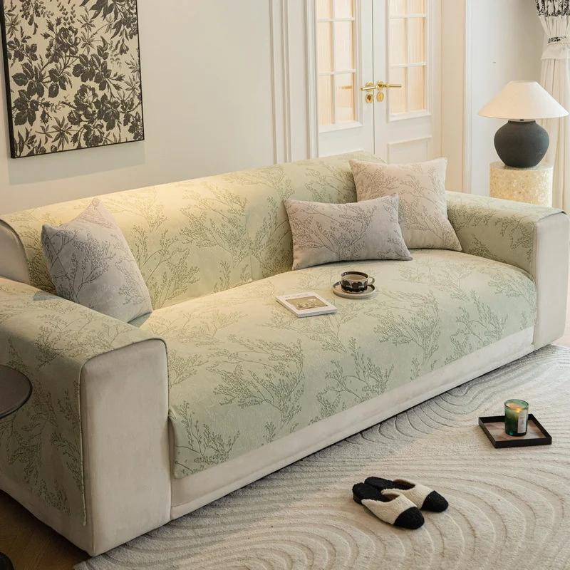 

Чехол для дивана с принтом шенилла для гостиной, нескользящий, всеобъемлющий, подушка для дивана, коврик для дивана, универсальное полотенце для дивана Four Seasons A 70x70