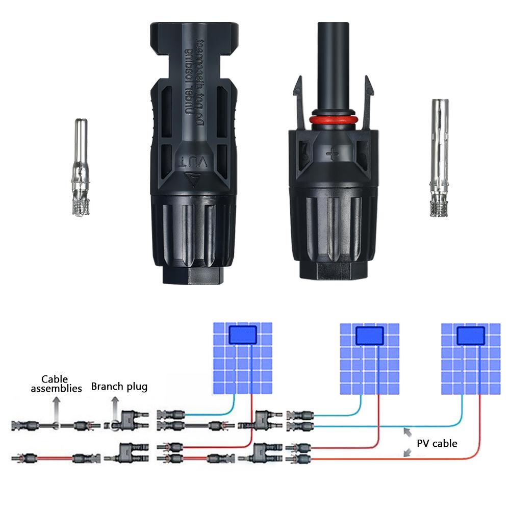 10 Pairs Solar Connectors with Spanner Solar Panel Cable Connectors Male & Female Solar Panel