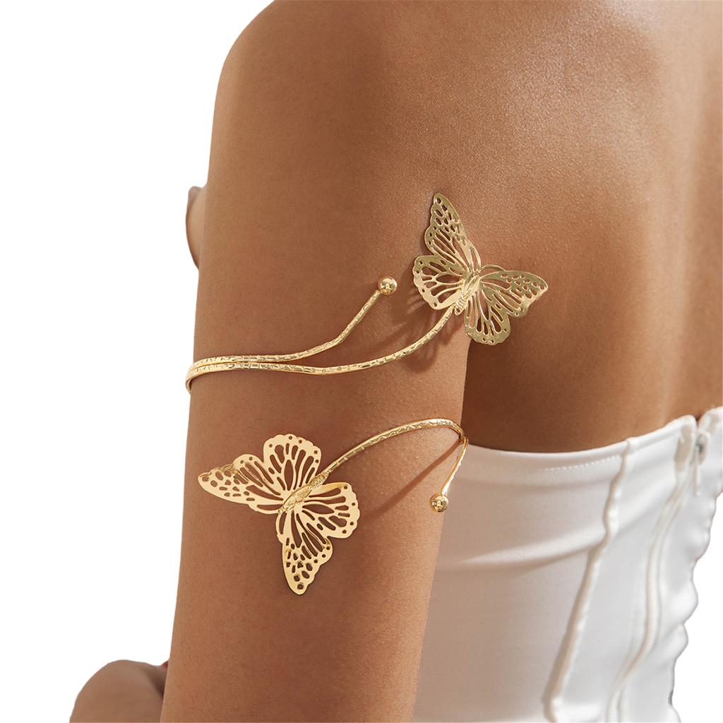 Punk Style Geometric Starfish Adjustable Opening Cuff Bracelet For Women Fashion Metal Arm Jewelry
