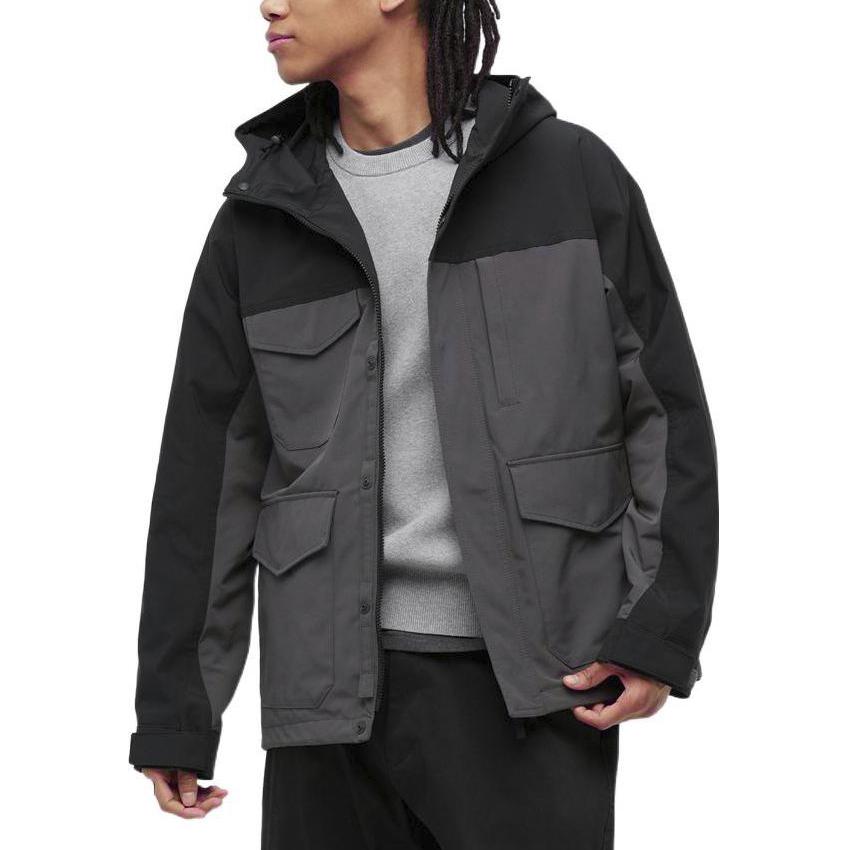 UNIQLO Color Block Hooded Jacket Unisex Jackets Black 451285-09