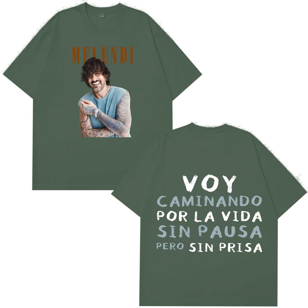 Rapper Melendi Tour 2026 Print Tshirt Unisex Unisex Fashion Tshirt Short Sleeve Casual Summer 100 Cotton Oversized Loose T Shirts