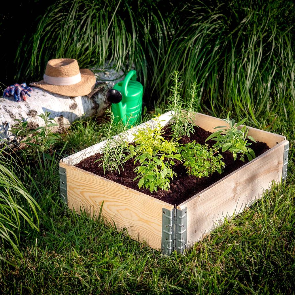 KADAX Paletový nástavec Dřevěný Kontejner na paletu Záhon Bylinková zahrádka