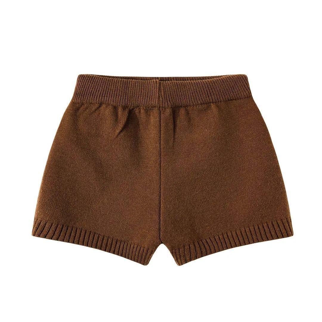 Retro-Inspired High-Waisted Knit Wool Shorts for Women - Versatile and Warm for Autumn/Winter Medium кофейный