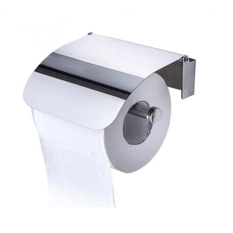 Toilet Paper Roll Holder with Curve Cover Stainless Steel Wall Mounted for Bathroom