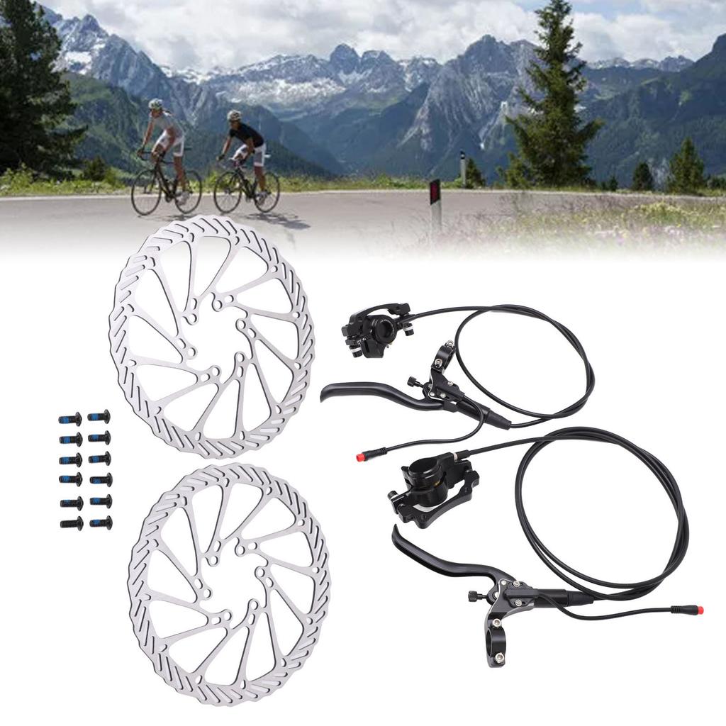 Bike Disc Brake Set Sensitive Front Rear Power Cut Off Hydraulic Brake Kit for Electric Scooter