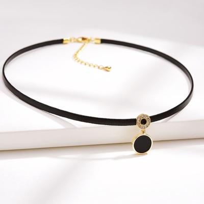 Yousheng Dark Style Women Clavicle Necklace Round Pendant Adjustable Length Women Choker Necklace Jewelry Gift