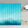 Geometric Shower Curtain, Gradient Colour Rhombus Bright Mid Century Modern Abstract Art Navy Blue Purple Bathroom Decorative