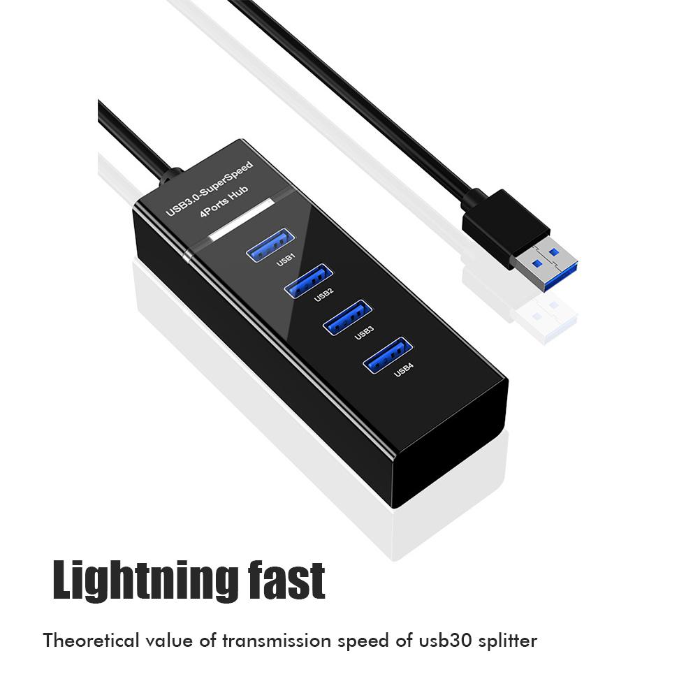 USB 3.0 Hub 4 Port Splitter for Laptop PC White