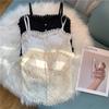 Popular Lace Pearl Pleated Camisole with Chest Pads - Beautiful Back Bodycon Base Layer Top