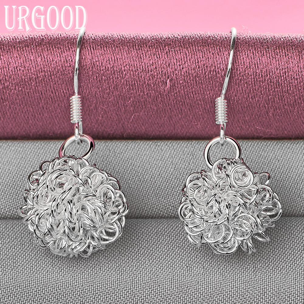 925 Sterling Silber Geflochtene Ohrringe Mode Hochzeitsschmuck