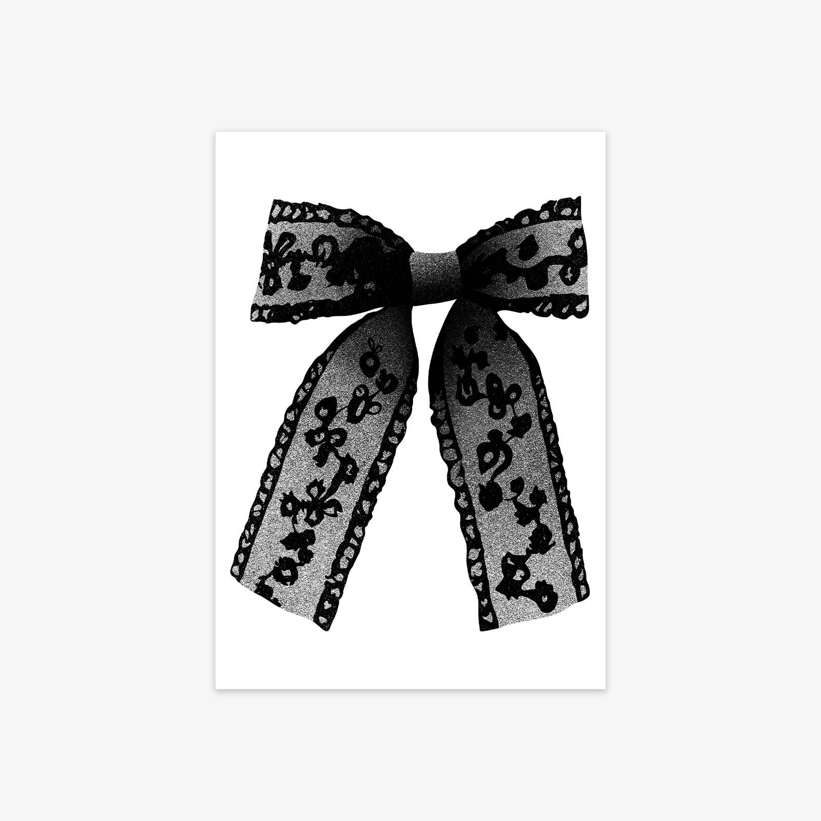 Premium Sense Simple Retro Personality Spice Girl Lace Bow Tattoo Sticker Y2K 7*10CM