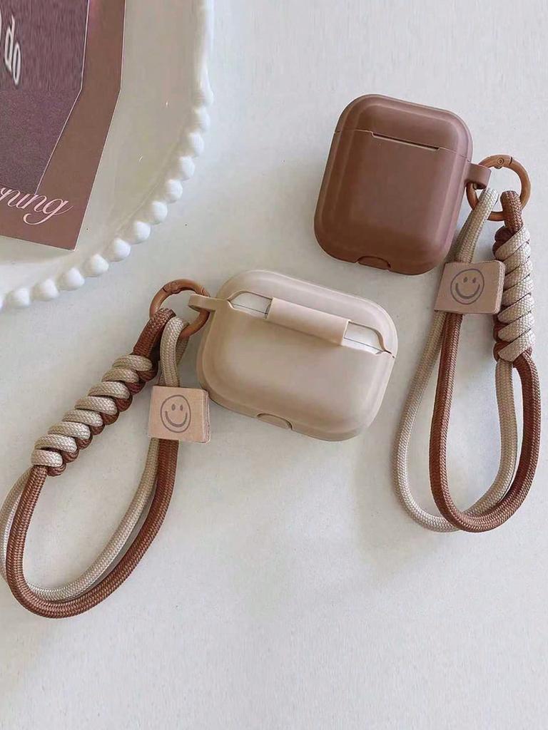 Simple Soft Silicone with Smile Hand Strap Earphone Case For Apple Airpods 4 1 2 Pro 3 Funda Wireless Bluetooth Protective Cover