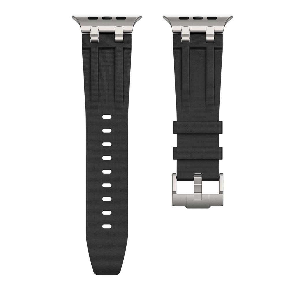 

Metal+FKM Strap For Apple Watch Ultra 3/2/1 49mm 11 10 46mm Replacement Bracelet Wristband iWatch 9 8 7 6 5 SE3 45mm 44mm iwatch 44/45/46/49mm бежевий/чорний