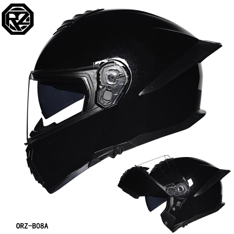 Orz-B08A-Motorcycle helmet, men's and women's four season open face helmet, double mirror knight semi full face helmet