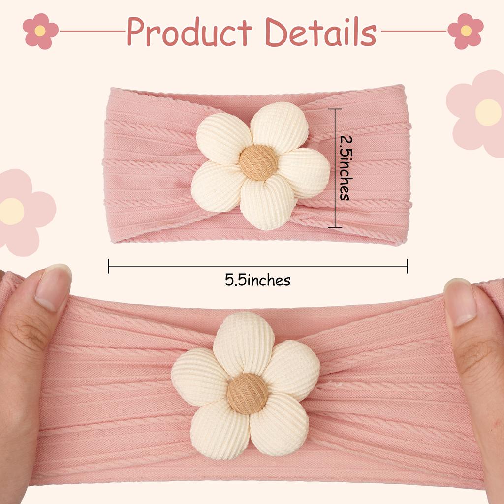 3Pcs Newborn Baby Headband For Girls Elastic Knit Children Turban Baby Bows Soft Nylon Kids Headwear Hair Accessories