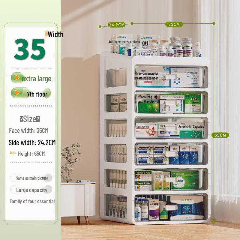 Large Capacity Family Medicine Storage Organizer Drawer Type Cabinet
